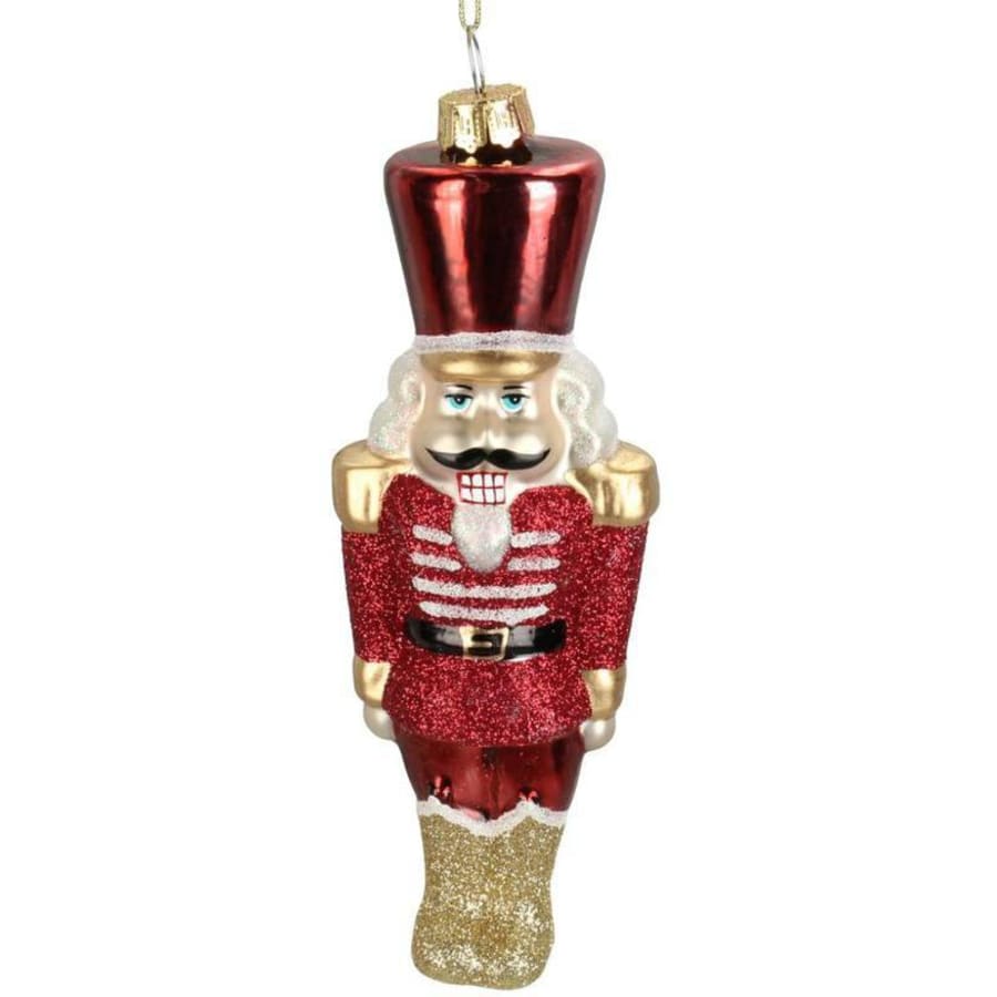 Kersten Jólaskraut upphengi hnotubrjótur gler 15,5cm red