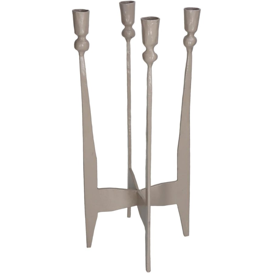 Kersten Kertastjaki 4arma iron 16x16cm h:46cm ivory