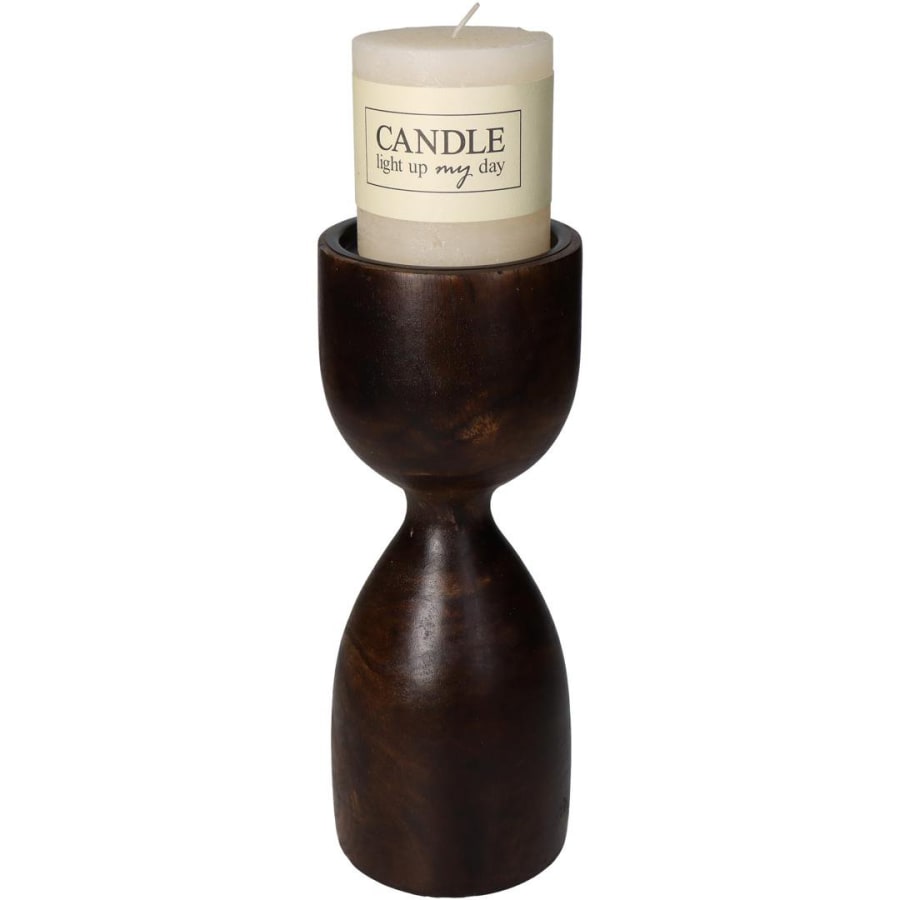 Kersten Kertastjaki kubba viðar 10x10x25cm brown