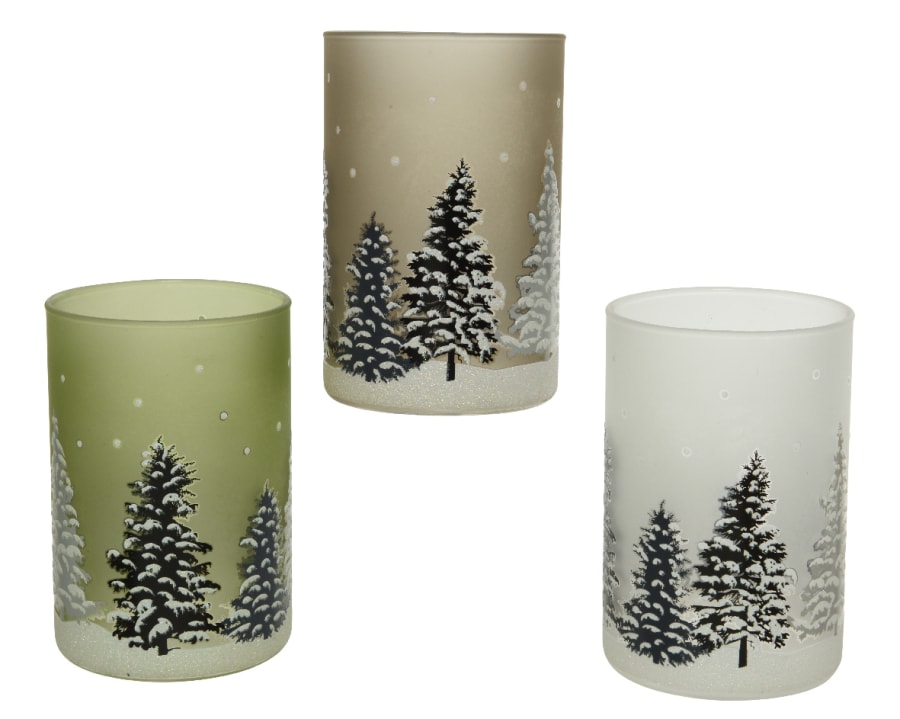 Kertaglös Matt Tree 3-teg 8x12cm. (24)