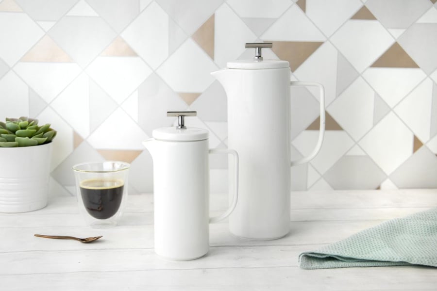 KitchenCraft LaCaféterier pressukanna 1,2ltr 8 bolla white ceramic