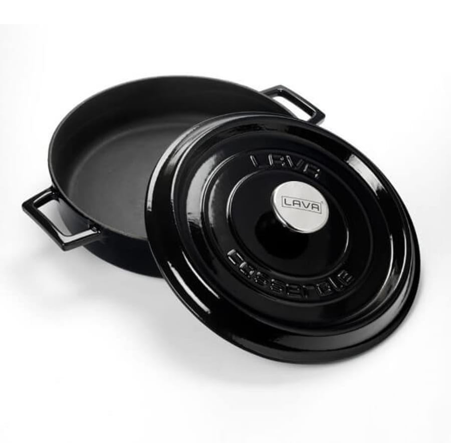LAVA steypujárns pottapanna með loki Svört – 24 cm