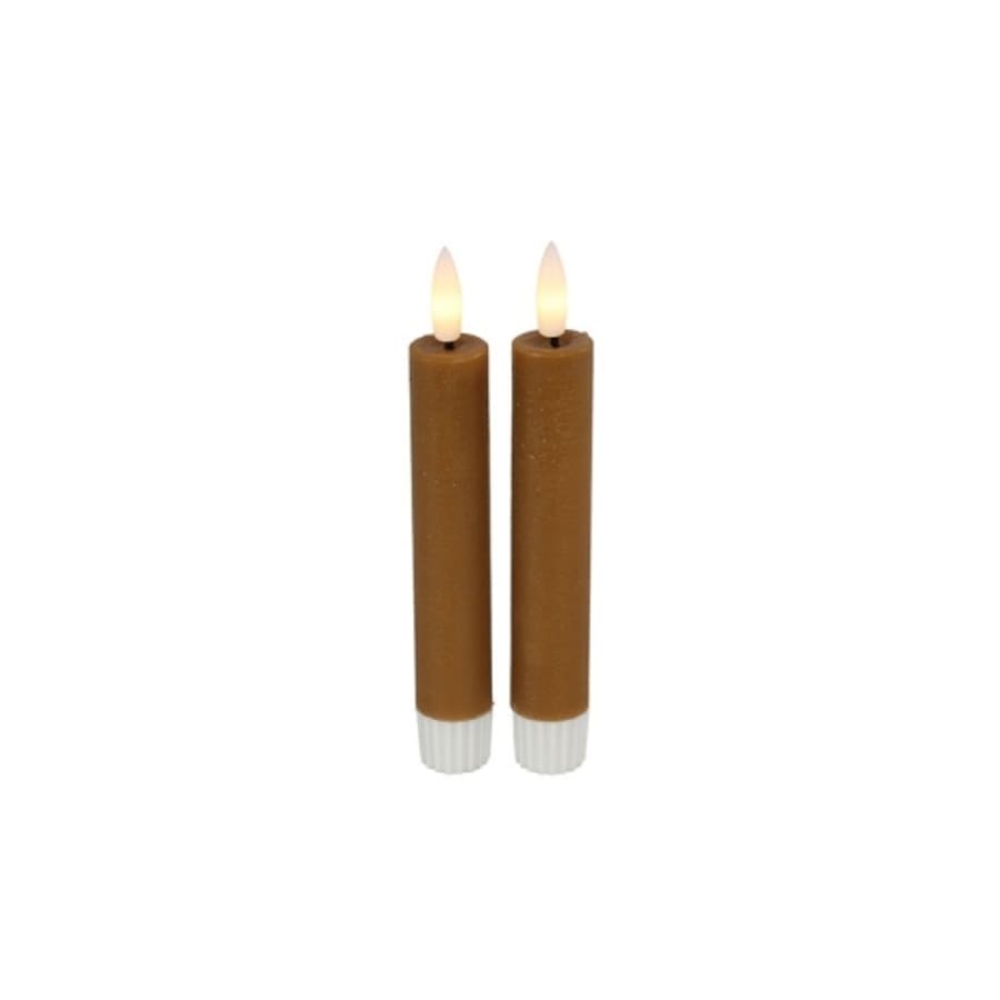 LED-Kerti Rustik 2stk.pk 15cm. Amber(12)
