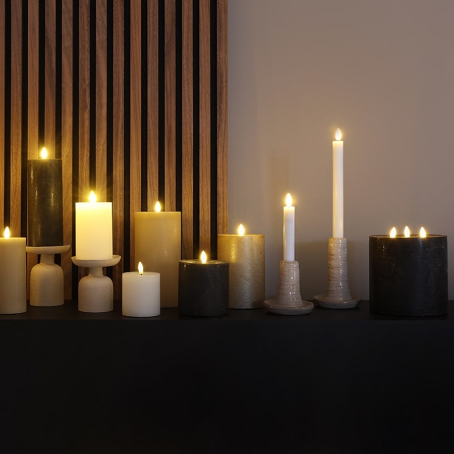 LED-Kerti Rustik 2stk.pk 15cm. Hvít(12)