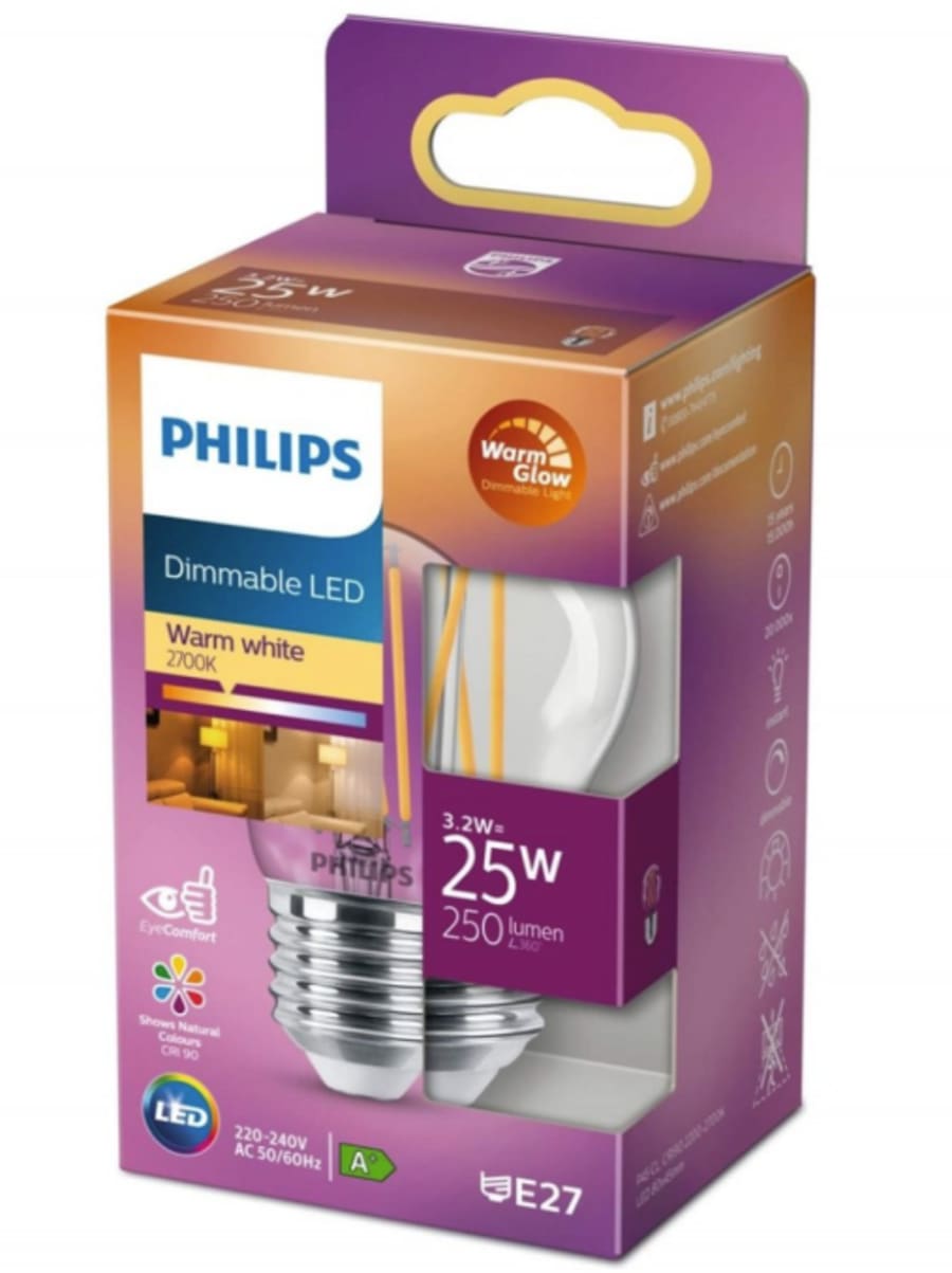 LEDF 25W P45 E27 WW GLÆR DIM