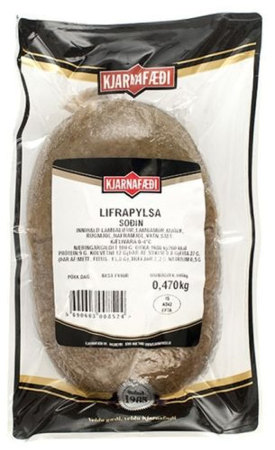 Lifrarpylsa soðin 455 g/stk