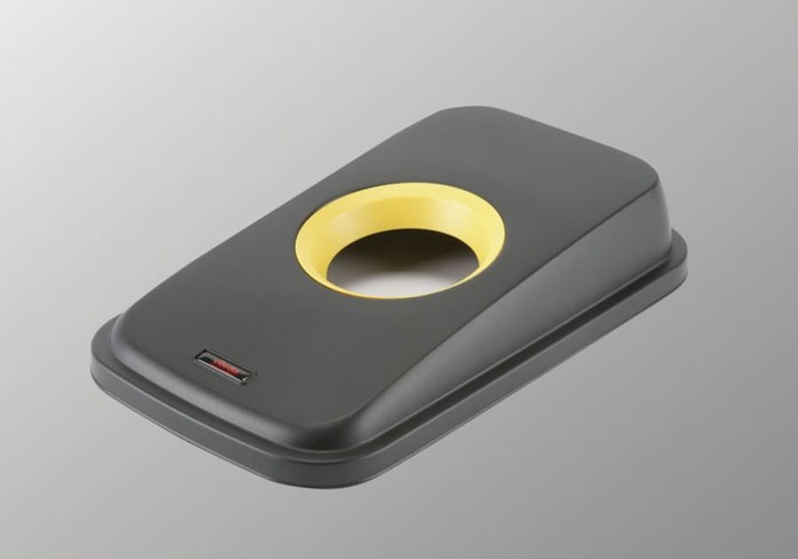 Lok á ruslatunnu Geo hringlaga svart/gult 1stk