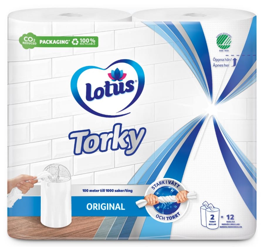 Lotus TORKY heimilispappír 100m rúlla 6x2stk