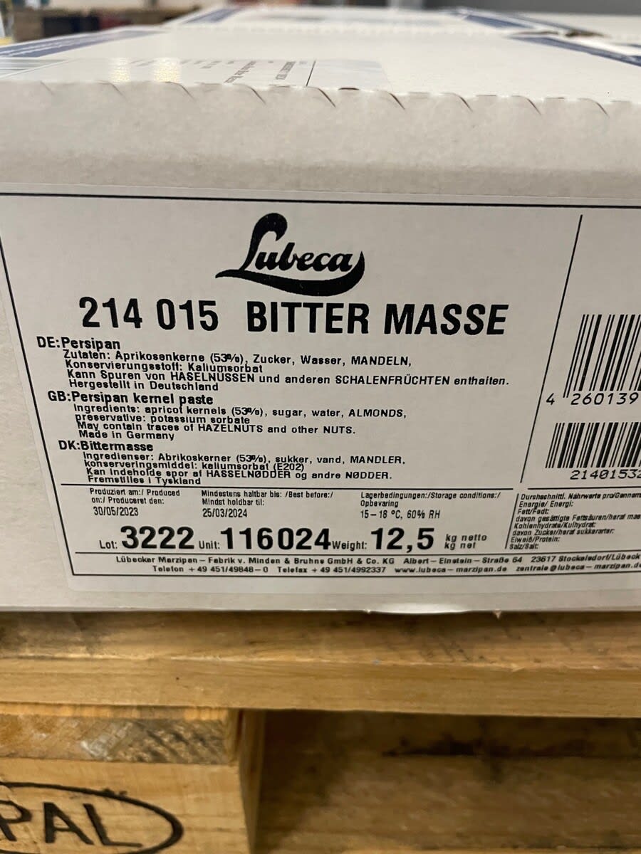 Lubeca Bitter Masse - Persipan kernel paste