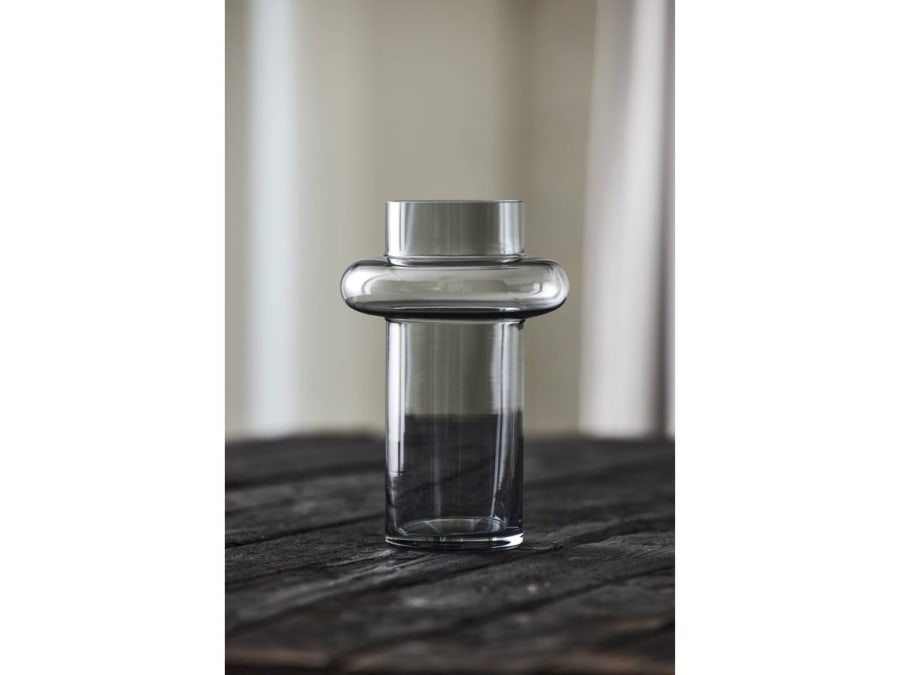 Lyngby Glas Vasi gler 25cm Tube smoke