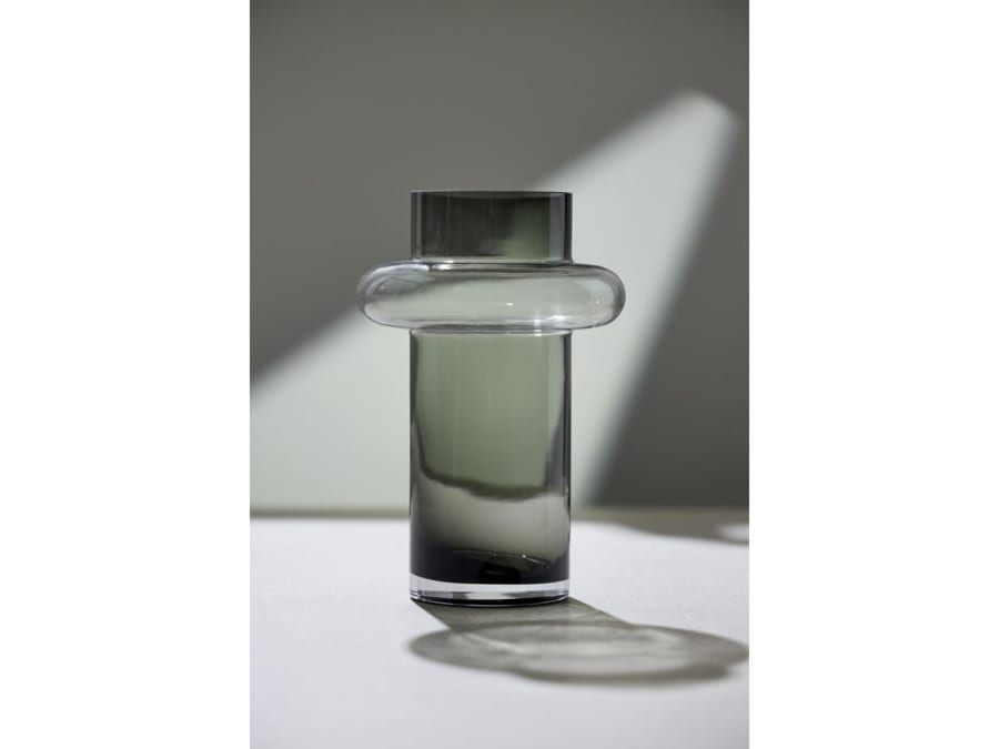 Lyngby Glas Vasi gler 25cm Tube smoke