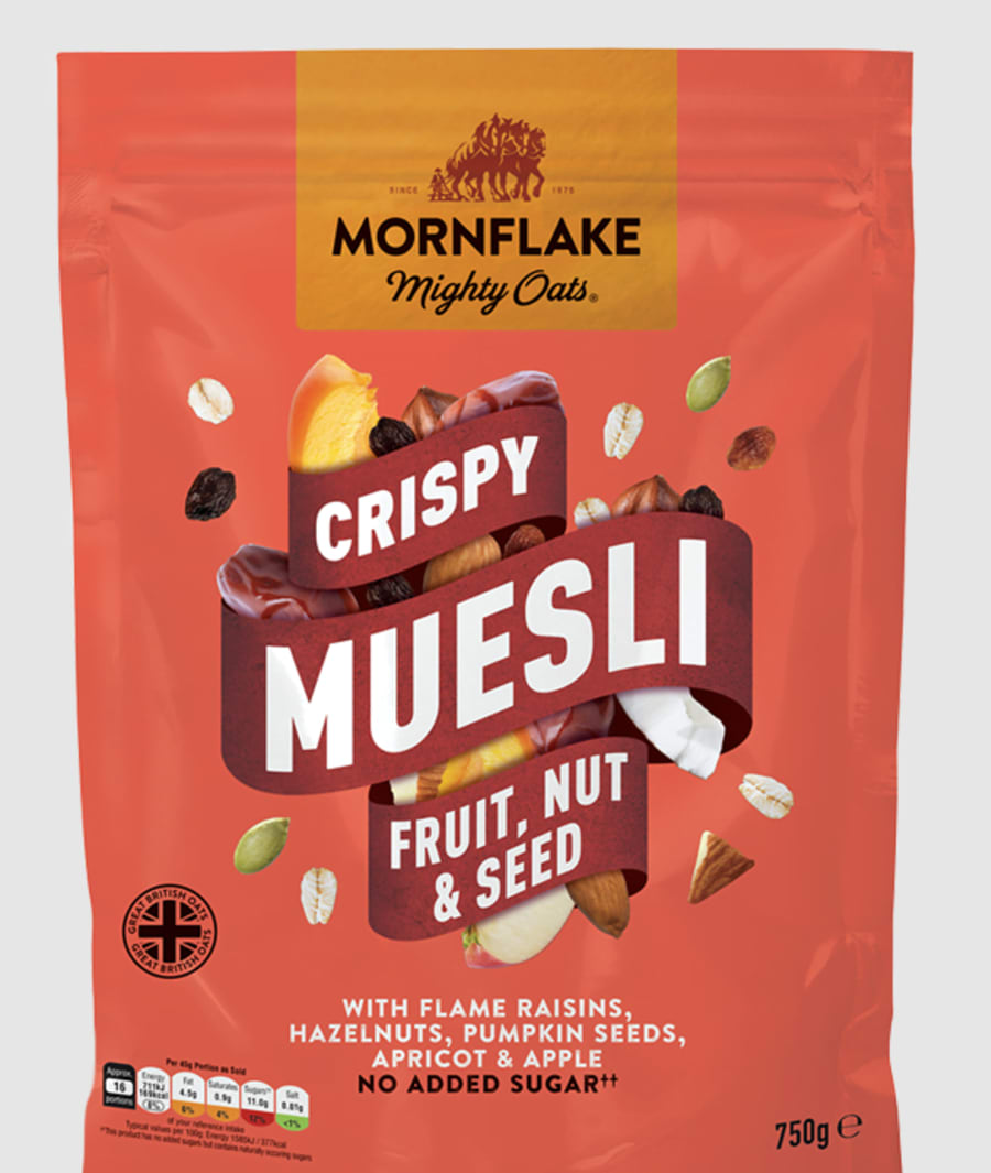 Múslí MF Crispy m/ ávöxtum, hnetum og fræjum Vegan 750g