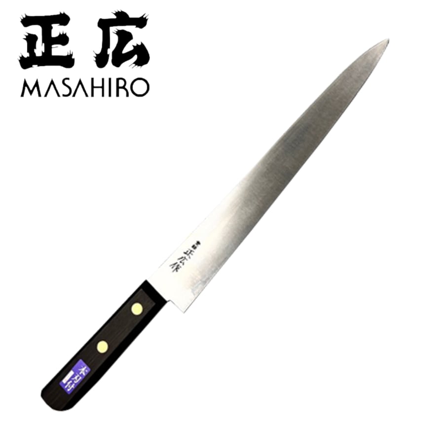 Masahiro Virgin Carbon Slicer hnífur 24 cm. - Viðarhandfang - Economy