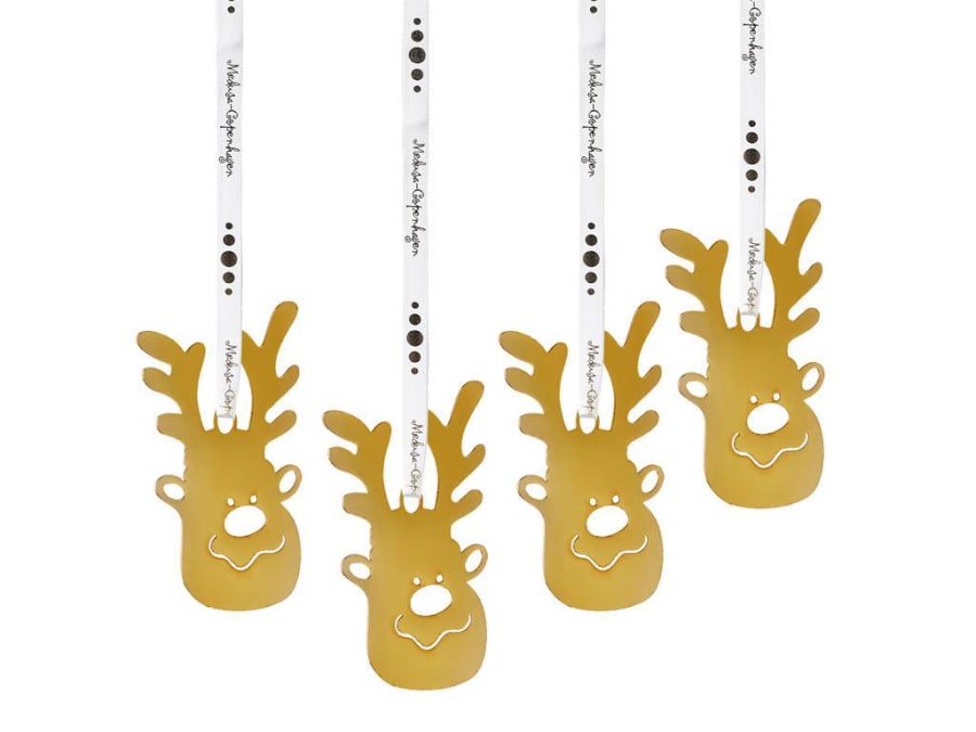 Medusa Jólaskraut upphengi Rudolf baby 4stk gold