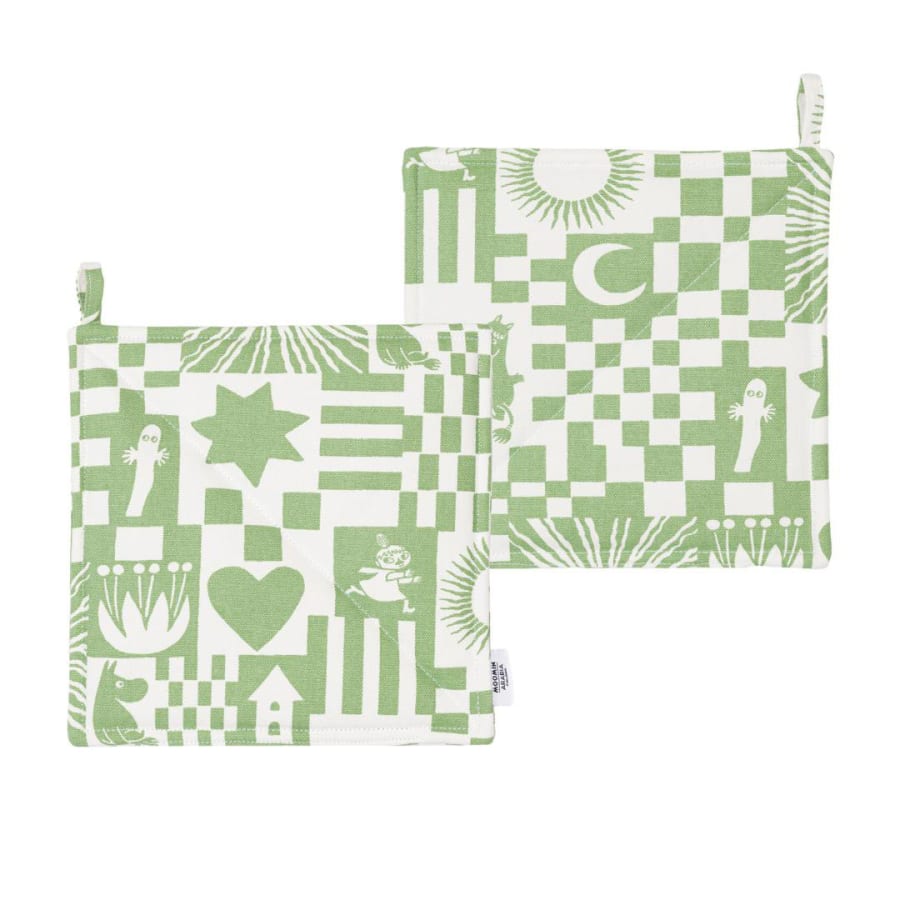 Moomin Pottaleppar 2stk Moomin Party green