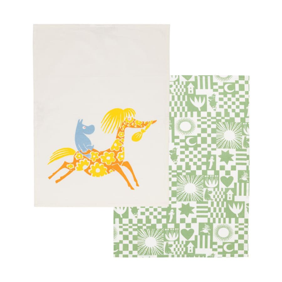 Moomin Viskastykki 50x70cm 2stk Moomin Party green