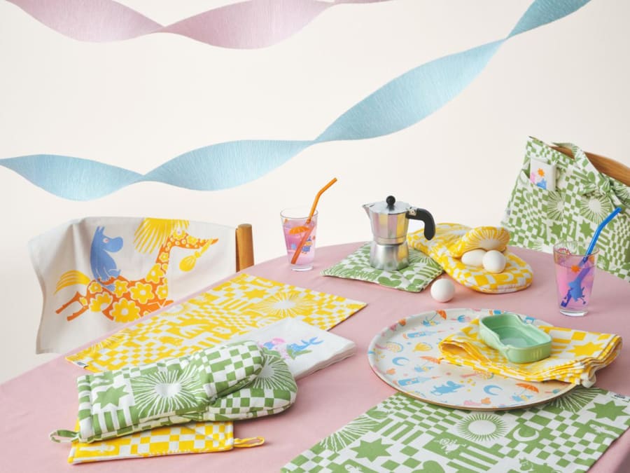 Moomin Viskastykki 50x70cm 2stk Moomin Party green