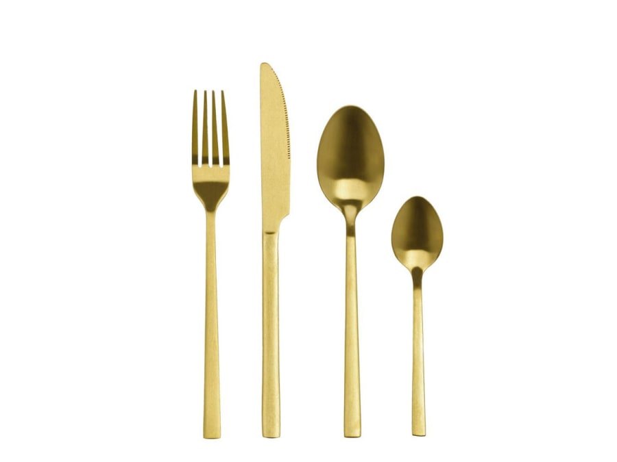 Nordic Sense Hnífapör 16stk 18/0 stál gold