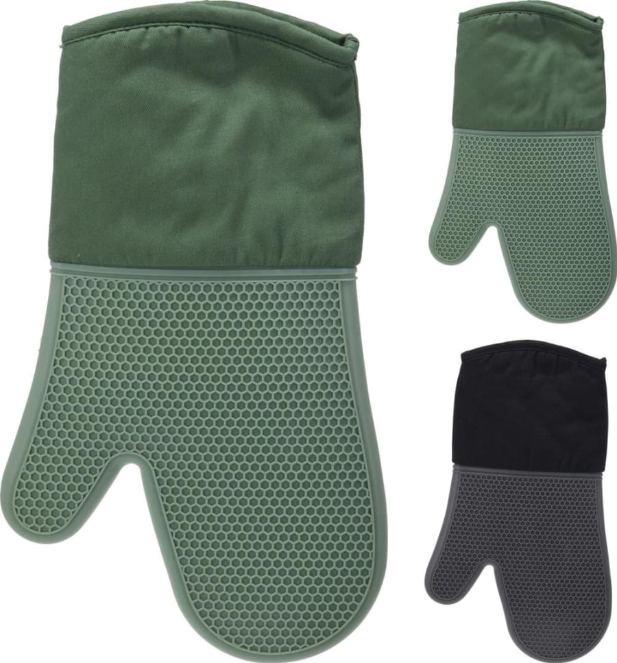 Ofnhanski bómullar 2mism grænn/svartur 1stk