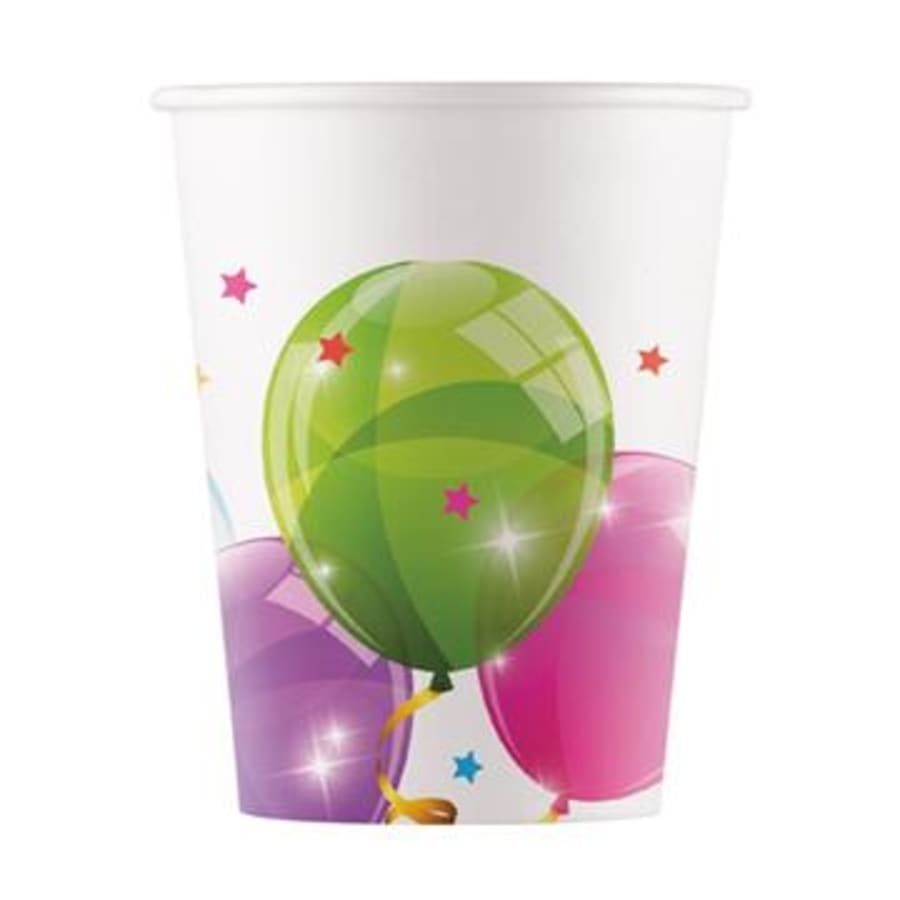 Pappaglös blöðrur 200ml 8 stk (12)
