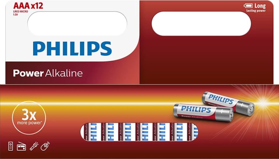 Philips Rafhlöður Powerlife AAA 12stk