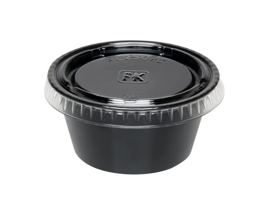 Plastbox 2oz PC200l svört 250stk