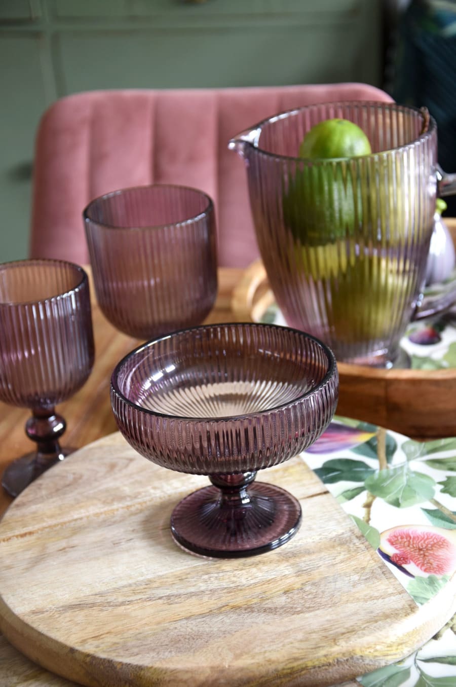 Plum – Glerglas Rimmed 16x9cm. (4)