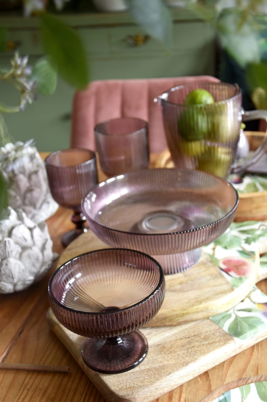 Plum – Glerglas Rimmed 16x9cm. (4)