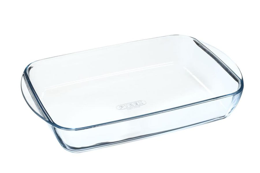 Pyrex Gler fat ferkantað með höldum 35x23cm