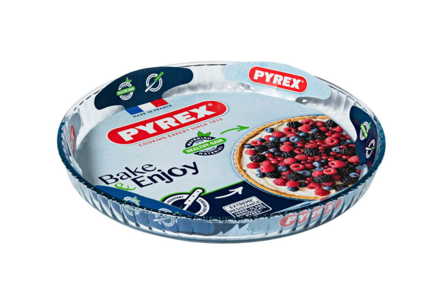 Pyrex Gler fat kringlótt rifflað 31cm