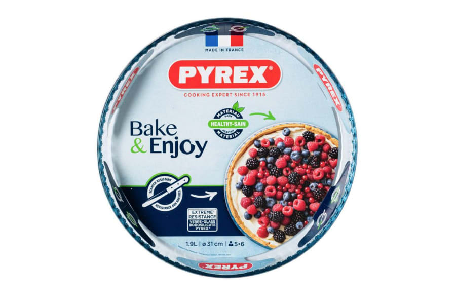 Pyrex Gler fat kringlótt rifflað 31cm