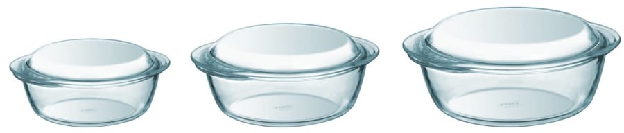 Pyrex Gler pottur með loki kringlóttur 2,1ltr 20x24cm