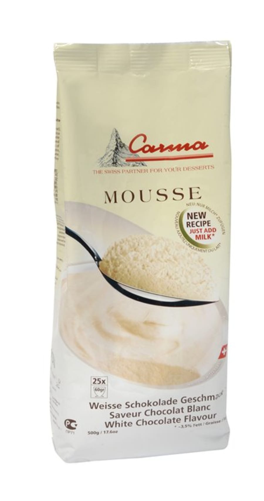 Súkkulaðimús hvít Carma 500g