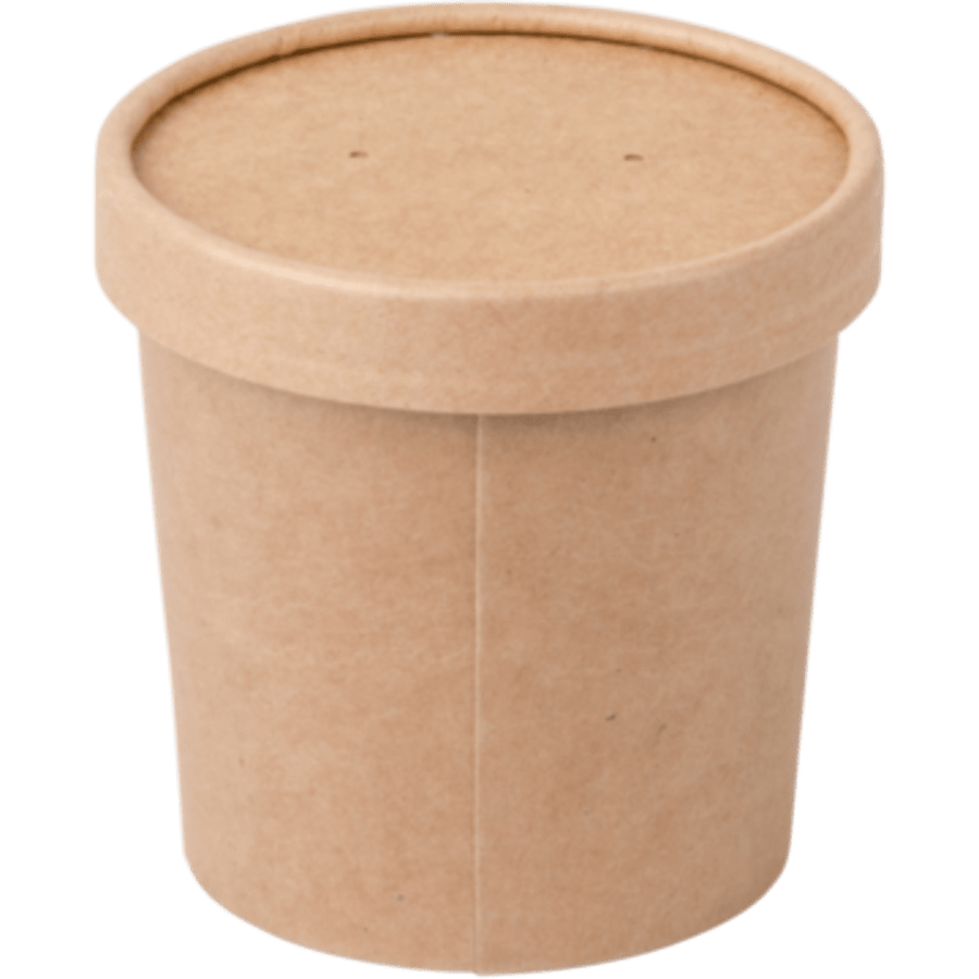 Súpubolli brúnn pappa m/pappaloki 12oz 250stk