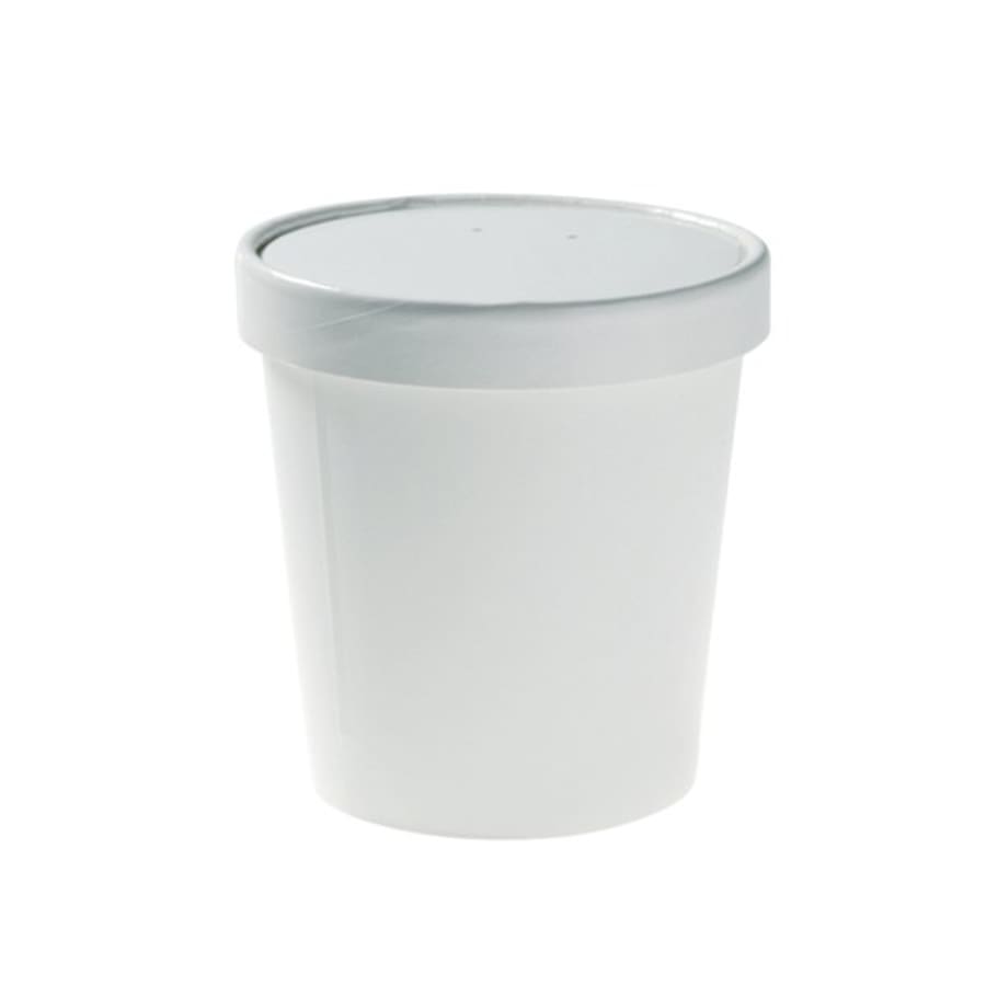 Súpubolli hvítur pappa m/pappaloki 12oz 250stk