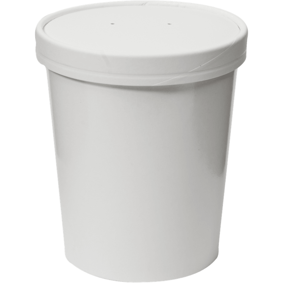 Súpubolli hvítur pappa m/pappaloki 32oz 175stk