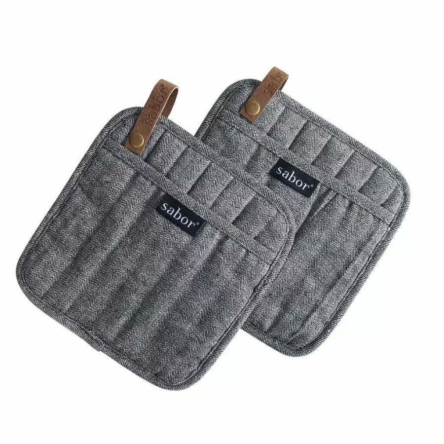 Sabor Pottaleppar Svartur/grár 2stk