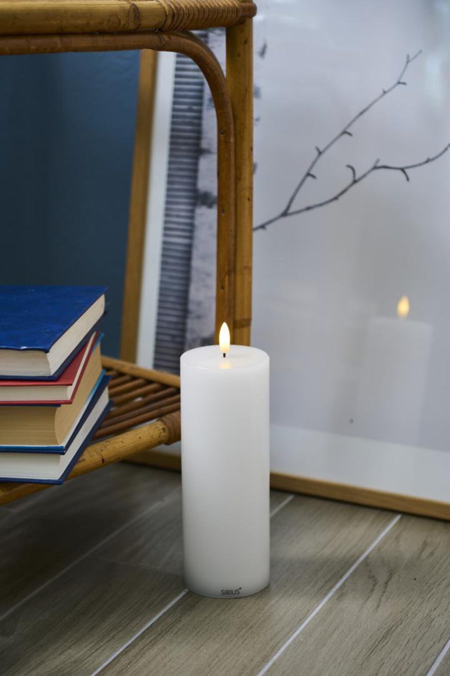 Sirius Sille hleðslukerti 20cm Hvítt