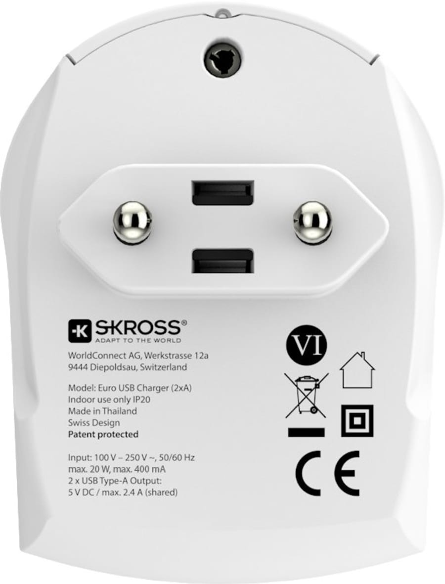 Skross Hleðslutæki 2 x USB-A