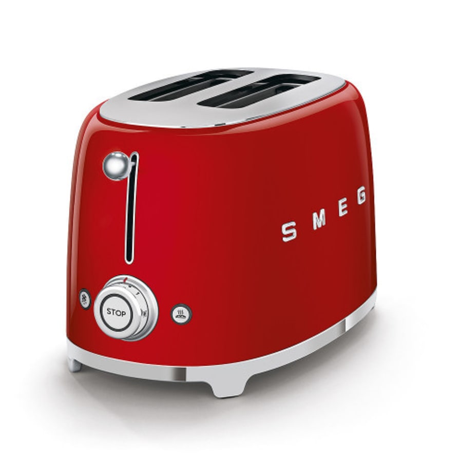 Smeg brauðrist fyrir 2 sneiðar retro style  - Rauð.