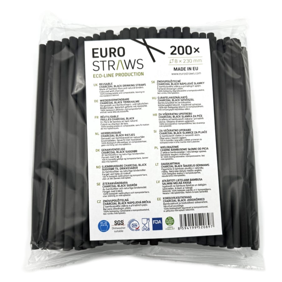 Sogrör úr trefjum svört 8x230mm 200stk