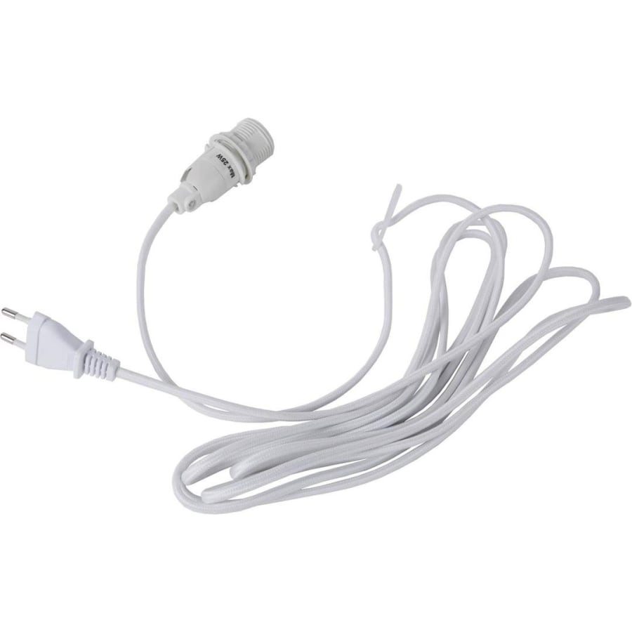 Star Trading Perustæði með snúru E14 hvítt 3,5m