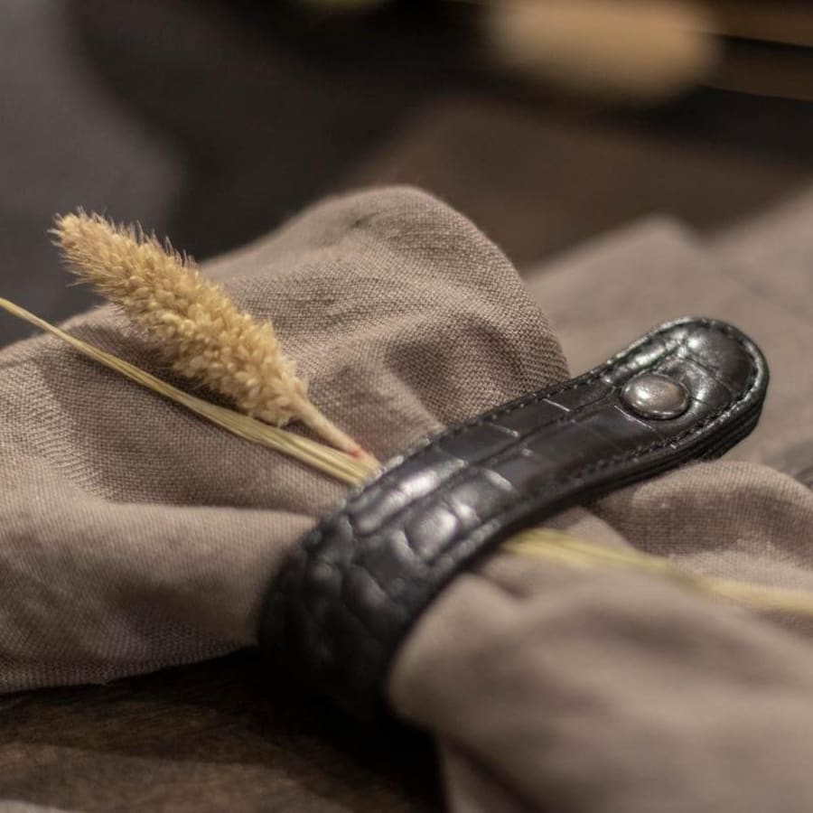 Stiernholm Servíettuhringir svartir Croco 4stk pk