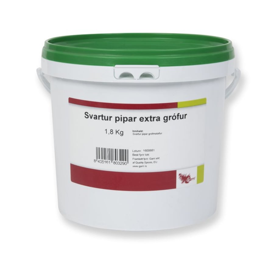 Svartur pipar extra grófmalaður 1,8kg