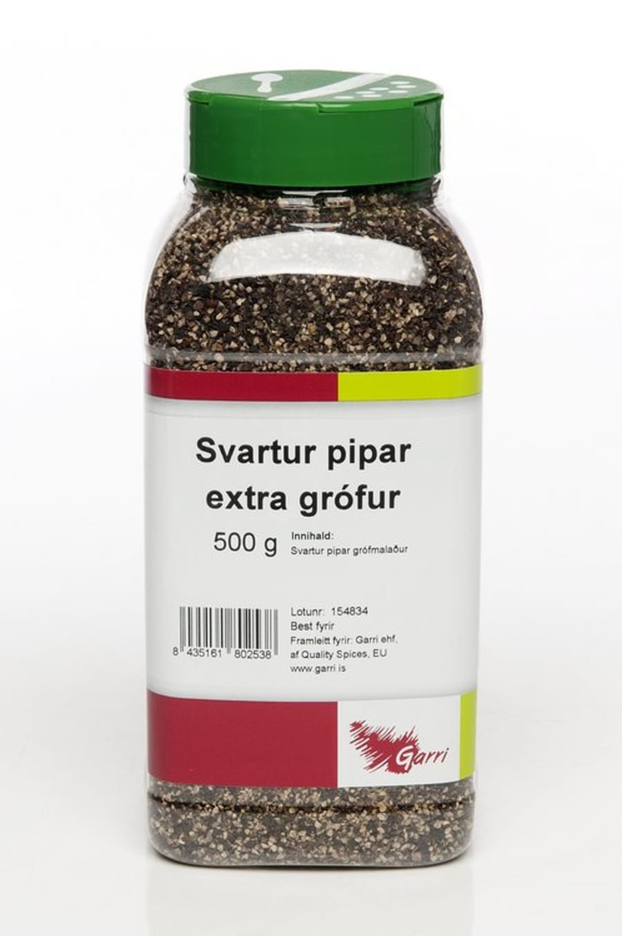 Svartur pipar extra grófmalaður 500g