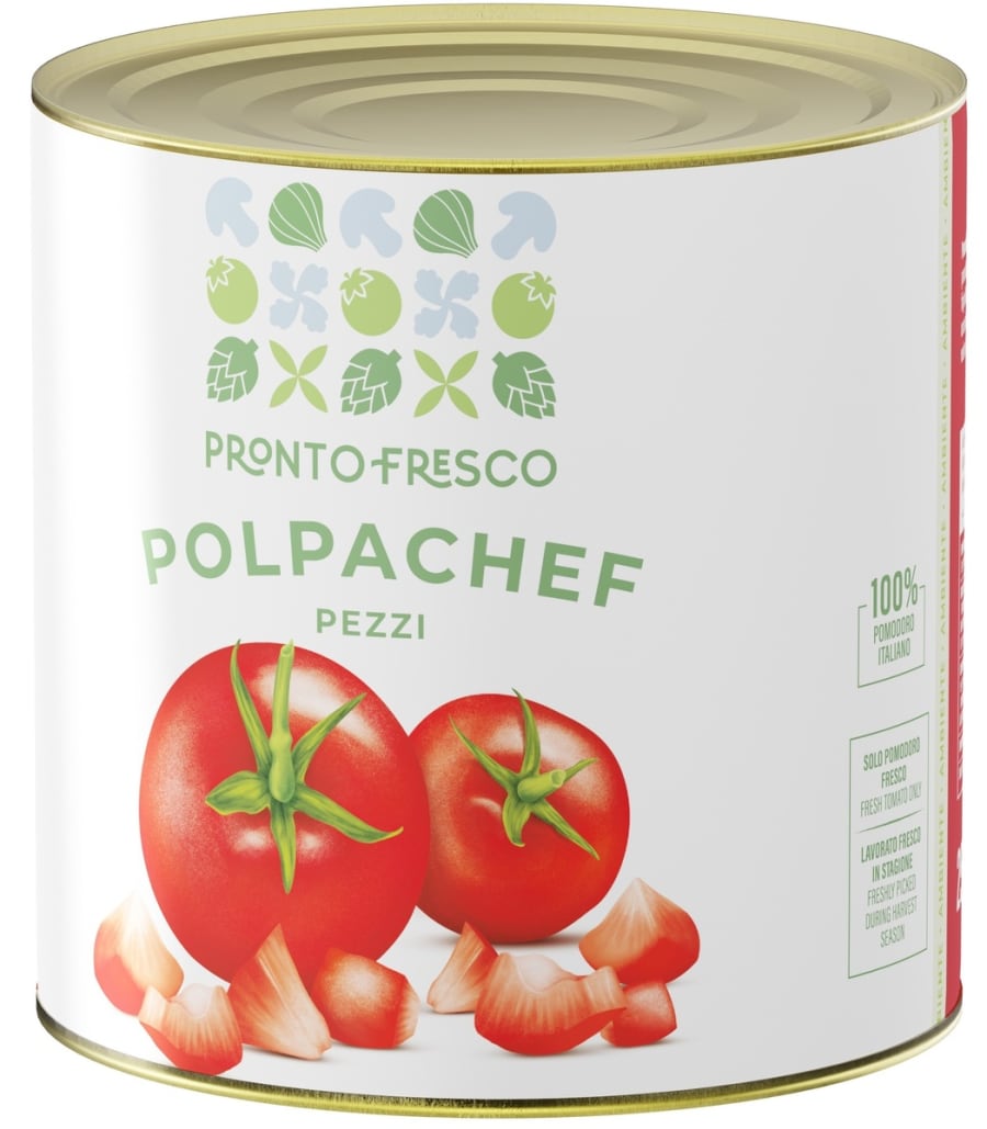 Tómatar skornir Polpachef pezzi 2,5 kg Greci