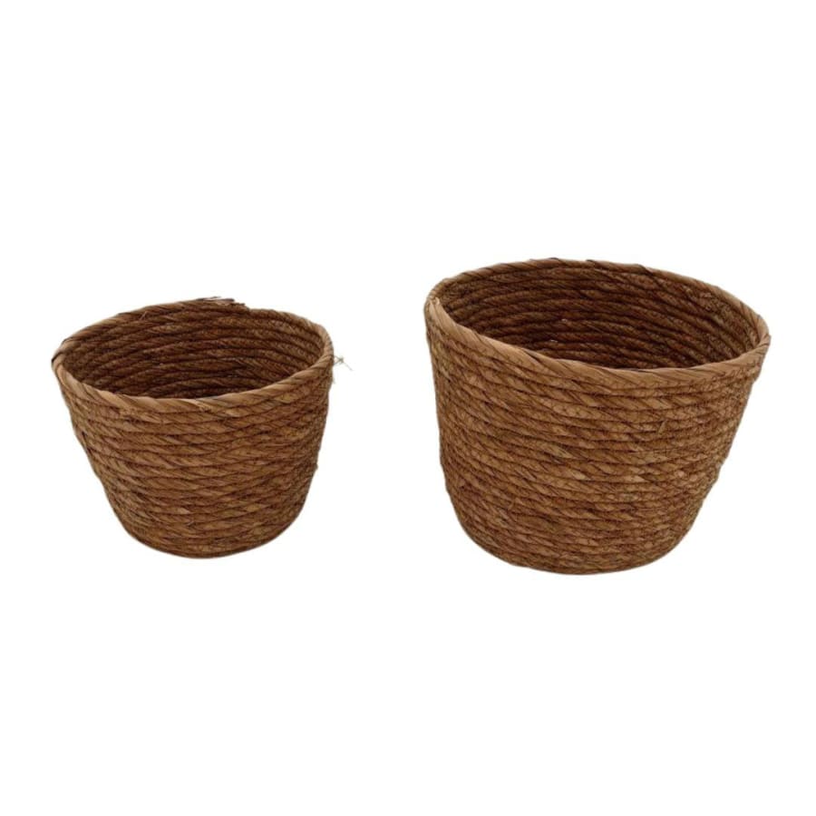 Trendcenter Körfur 2stk sett kringlóttar rice straw