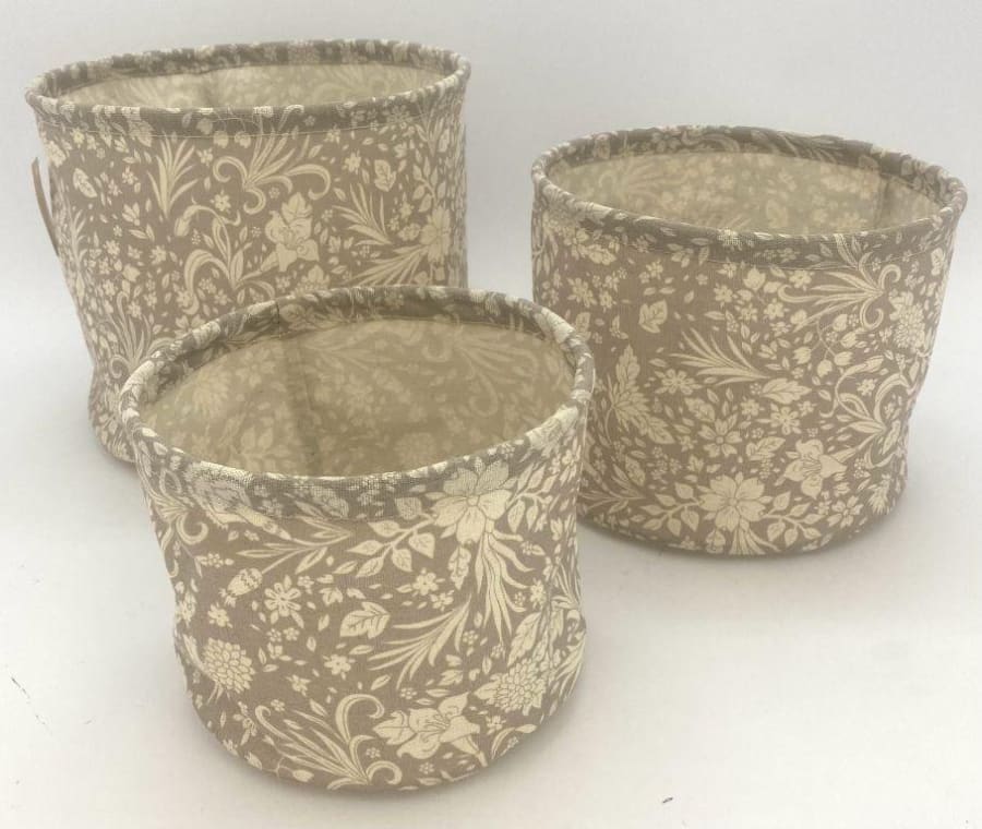 Trendcenter Karfa 3stk sett tau með blómum beige