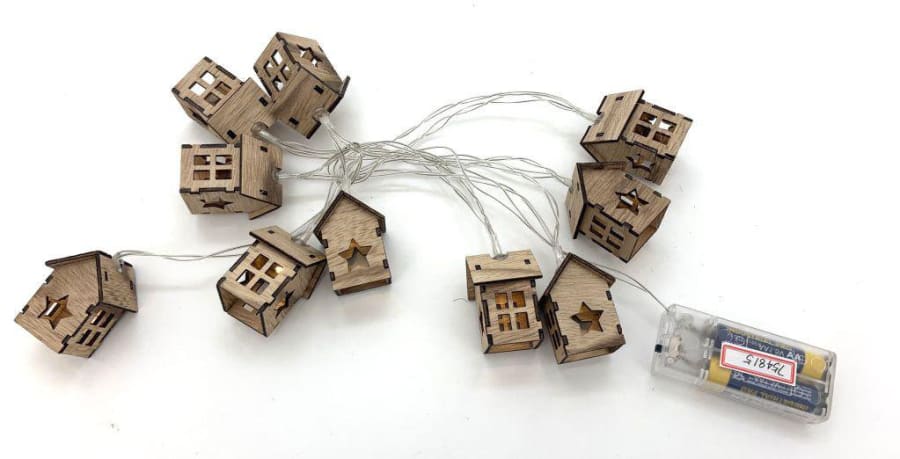 Trendcenter Ljósasería 10 viðarhús LED AA brown