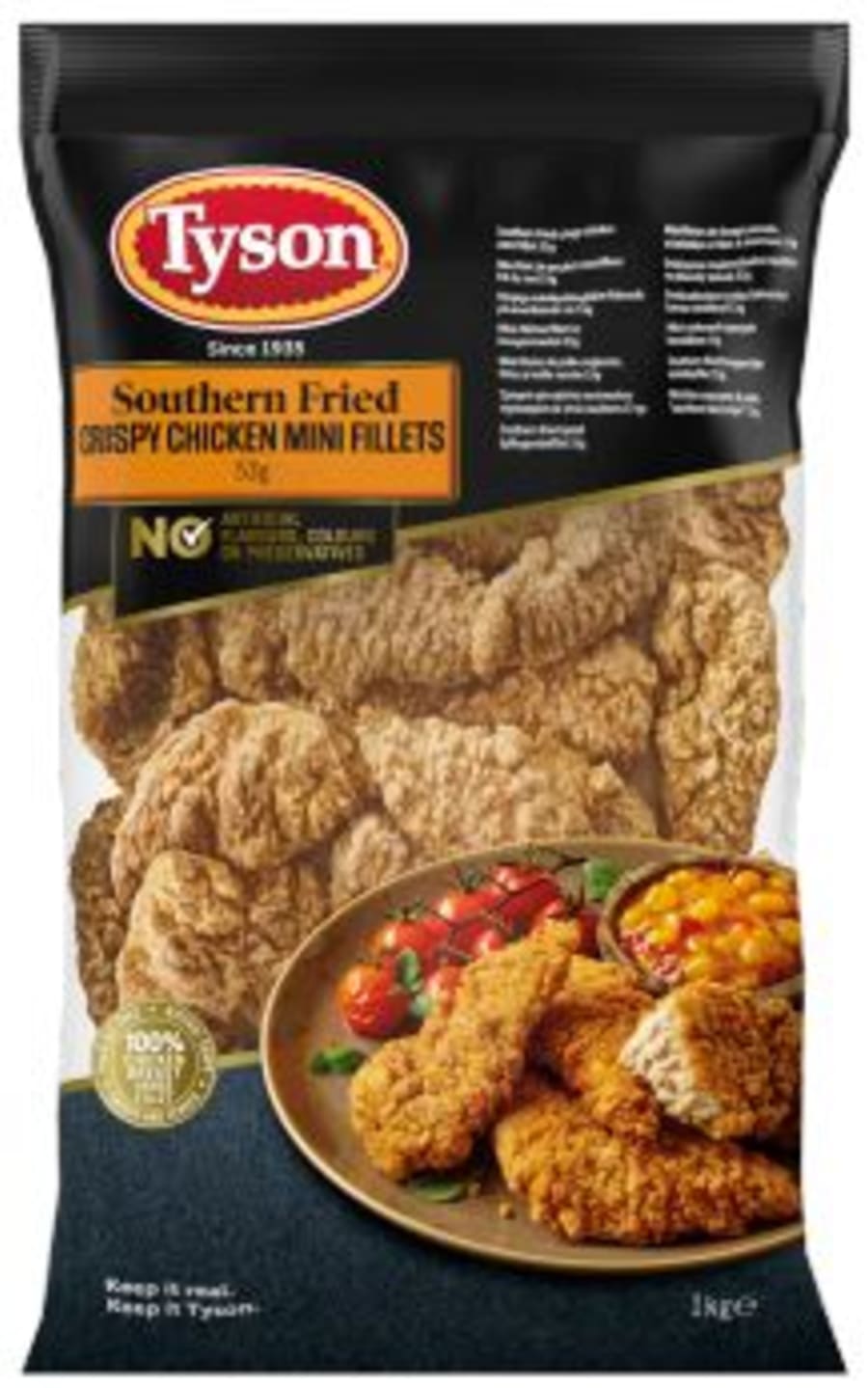 Tyson Southern Fried Crsipy kjúklingalundir 53g 1kg